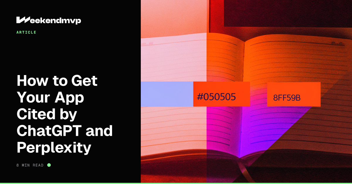 An open notebook on a dark desk with a single quotation mark handwritten in mint ink, lit by one narrow side beam, deep shadow around it