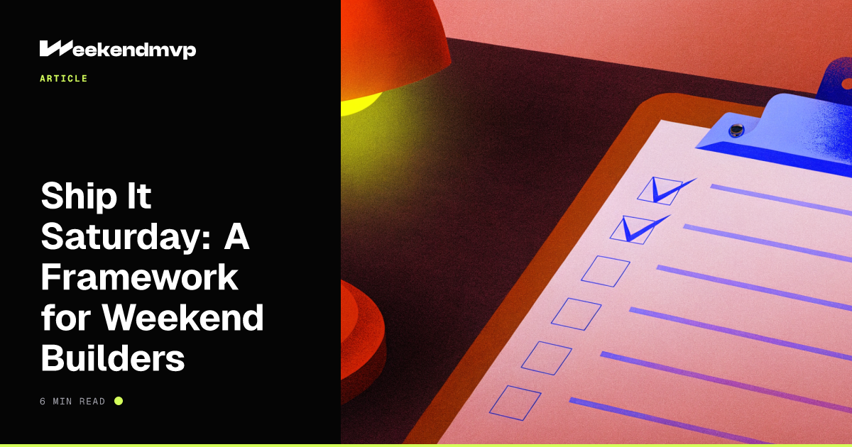 Clipboard checklist on a dark desk with Saturday circled in lime marker under a single desk lamp