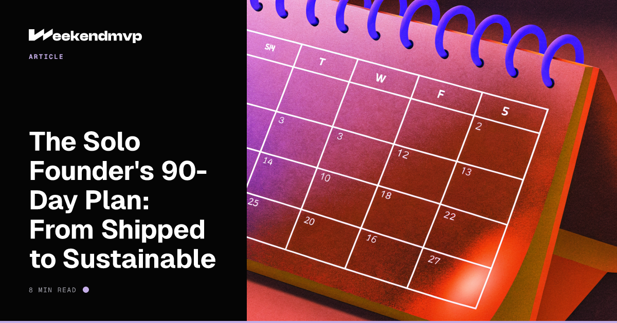 A desk calendar with three month tabs, the middle tab dog-eared, lit by a single lavender lamp glow, very shallow focus, late-night atmosphere